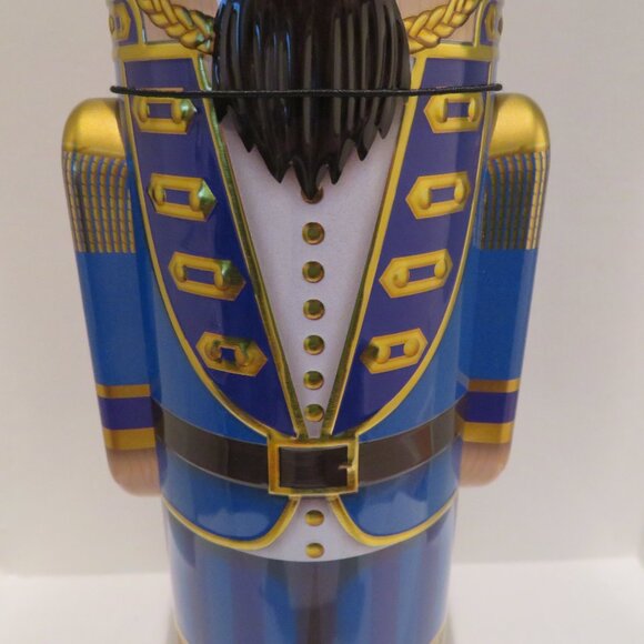 Christmas Blue Nutcracker Tin Can Silver Crane Co. Keepsake Gift Empty Container - Picture 3 of 13